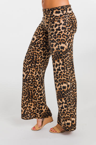 Soft Palazzo Pants, Leopard - Comfy - The Blue Door Boutique