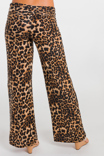 Soft Palazzo Pants, Leopard - Comfy - The Blue Door Boutique