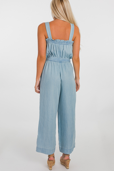 Chambray Belted Jumpsuit