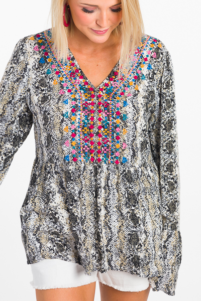 Embroidery Snake Blouse