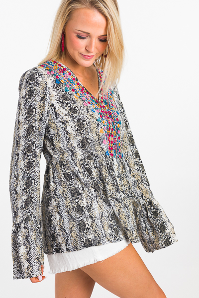 Embroidery Snake Blouse