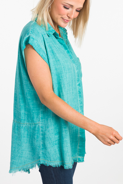 Fray Button Down, Jade