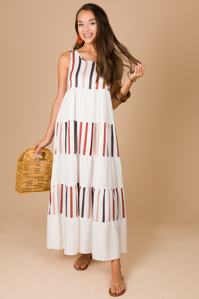 Blank Space Tiered Maxi, White