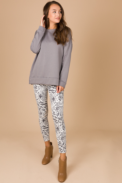 Printed Jeans, White