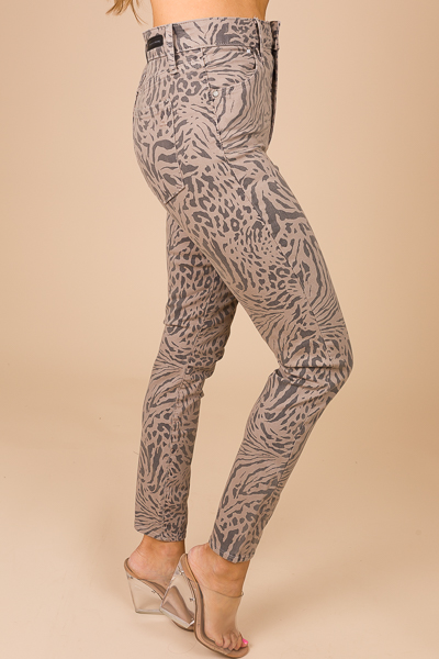 Printed Jeans, Taupe