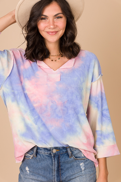 Laid Back Pullover, Blush Tie Dye