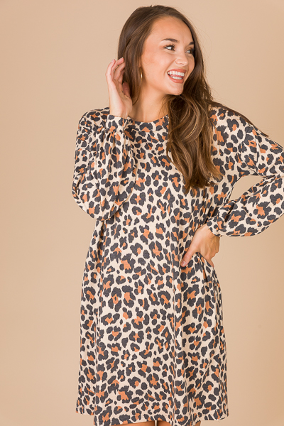Comfy Cute Dress, Cheetah