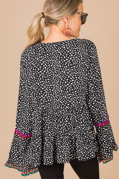 Squiggle Seams Top, Black