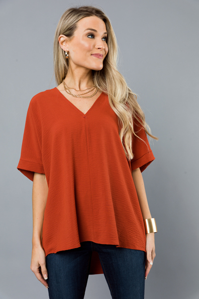 Be Mine Boxy Blouse, Rust