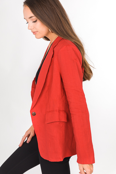 Linen Lover Jacket, Rustic Red