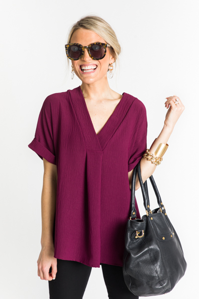 Wiggle Room Vneck Top, Wine