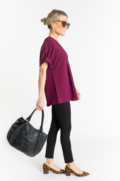 Wiggle Room Vneck Top, Wine