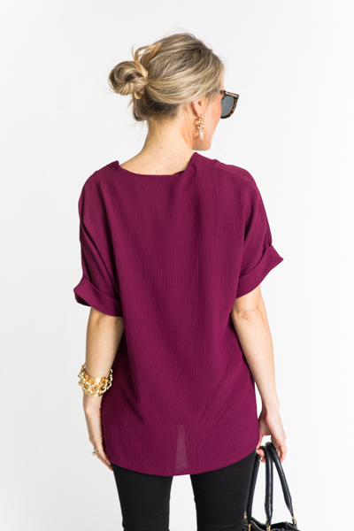 Wiggle Room Vneck Top, Wine