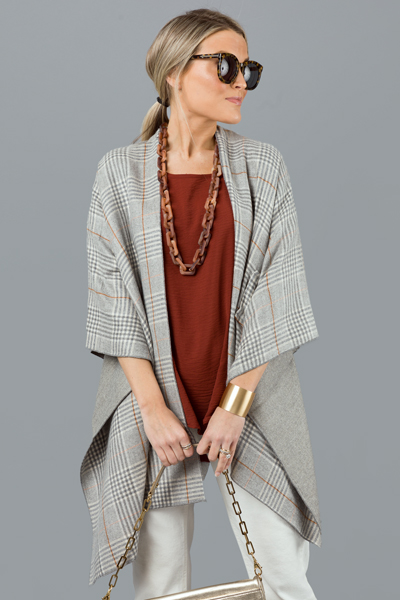 Sophisticated Wrap, Gray Plaid