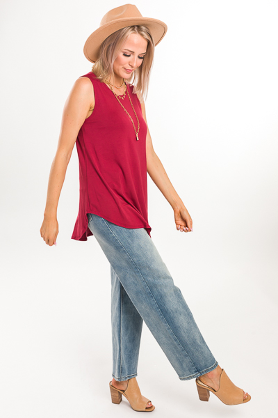Casey Crew Tank, Dark Paprika