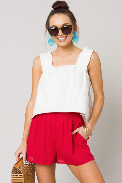 Woven Adri Shorts, Red