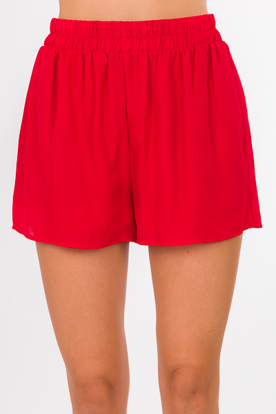 Woven Adri Shorts, Red