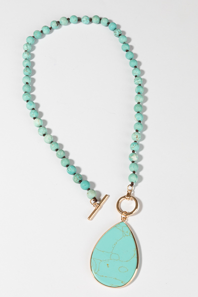Large Toggle Necklace, Turquoise