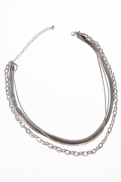4 Layer Silver Necklace