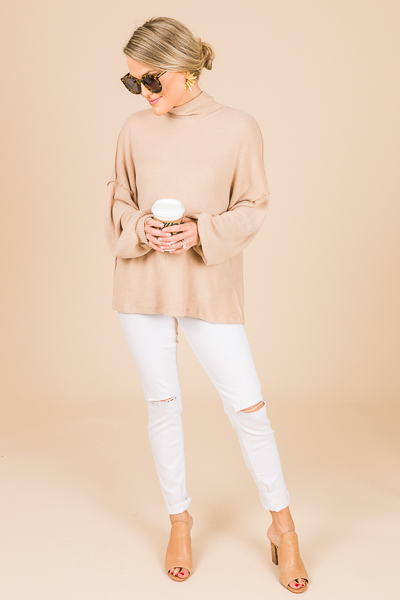 Insider Ribbed Top, Sand