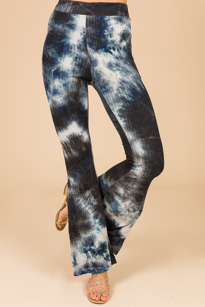 Ribbed Knit Flares, Tie Dye