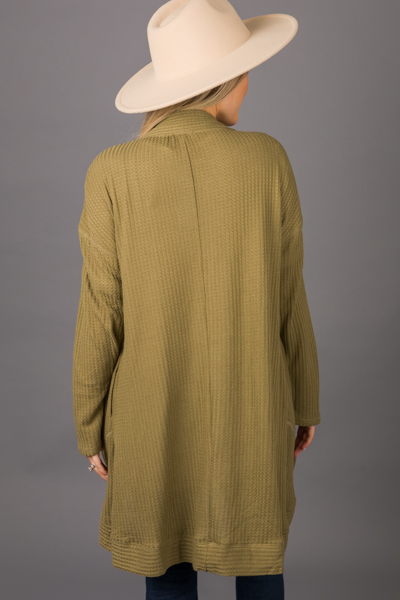 Solid Thermal Cardi, Olive