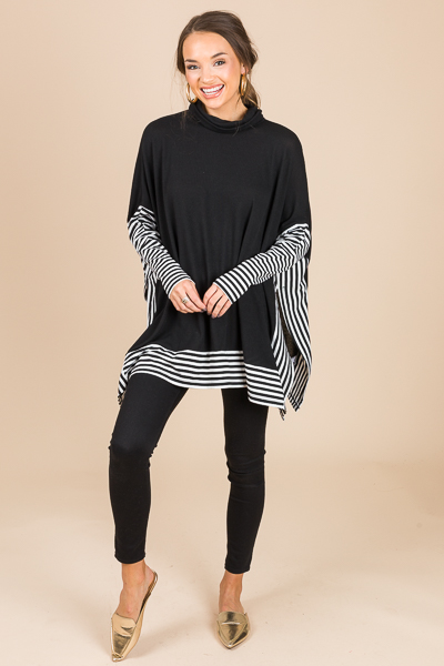 Edges In Stripes Tunic, Black