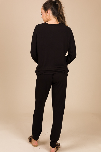 Soft Jogger Set, Solid Black