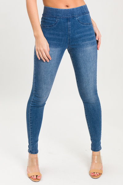 Elyse Denim Leggings, Medium Blue