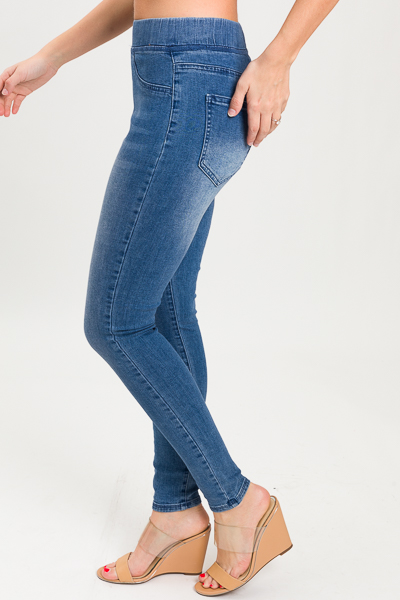 Elyse Denim Leggings, Medium Blue