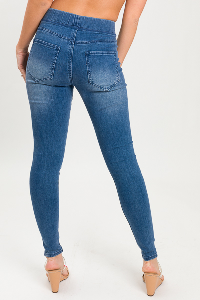 Elyse Denim Leggings, Medium Blue