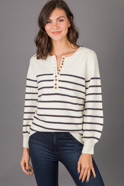 Stripes and Speckles Sweater