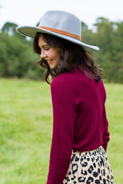 Wide Brim Hat, Light Grey