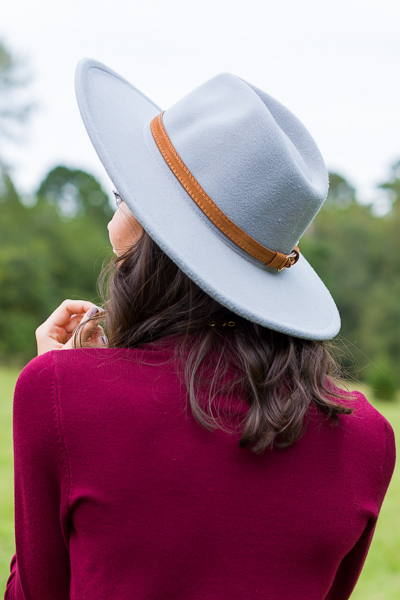 Wide Brim Hat, Light Grey