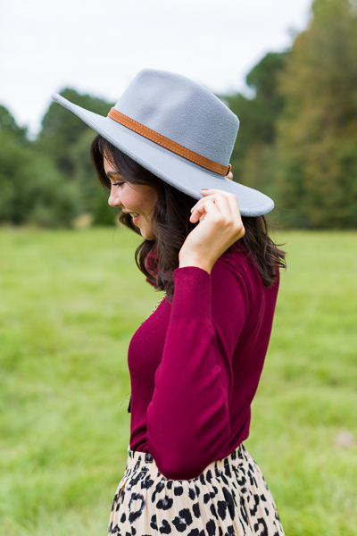 Wide Brim Hat, Light Grey