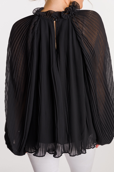 Fully Pleated Blouse, Black