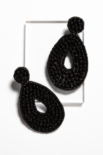 Bubble Bead Earring, Black