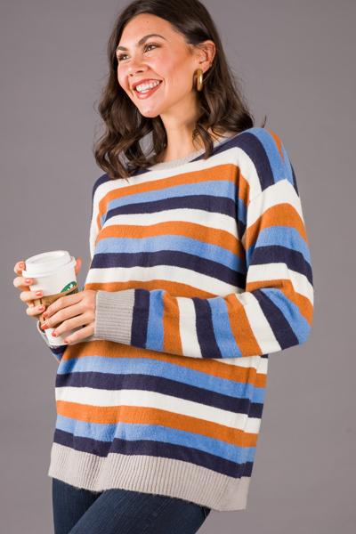 Bailey Stripe Sweater, Blue Multi