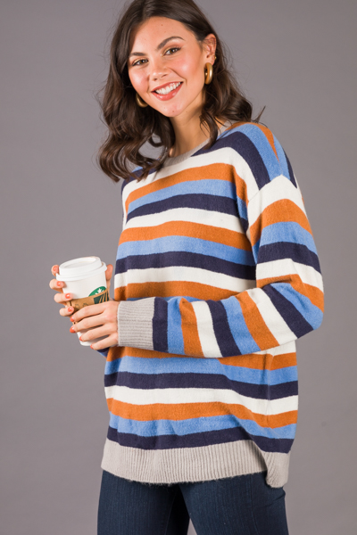 Bailey Stripe Sweater, Blue Multi