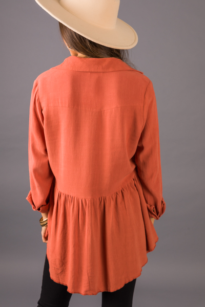 Button Babydoll Tunic, Sunset