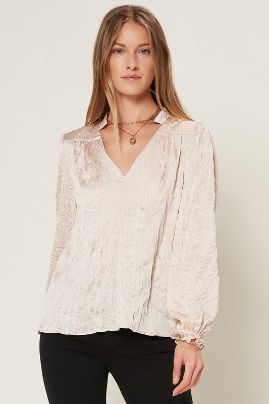 Crinkle In Time Blouse, Pearl