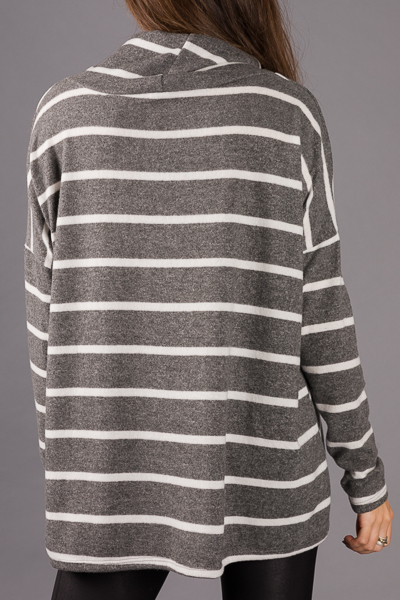 Lines Cowl Tunic, Charcoal