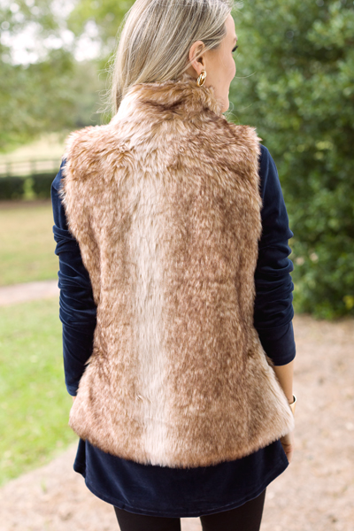 Foxy Fur Vest, Brown