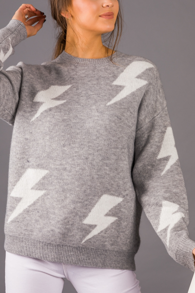 Thunder Bolts Sweater, Gray