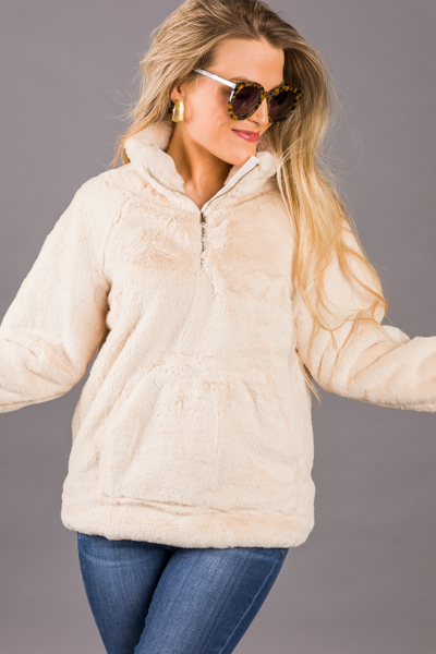 Faux Fur Pullover, Natural