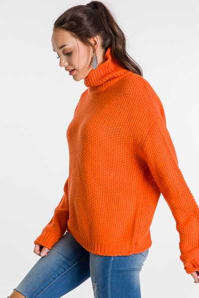 Bright Chunky Sweater, Orange