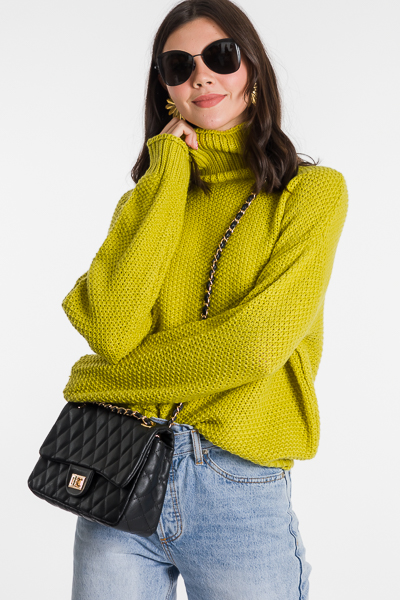 Bright Chunky Sweater, Lime