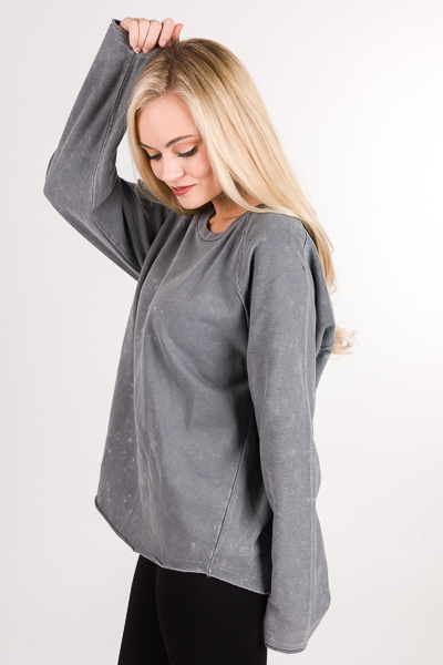 Edgy Pullover, Washed Grey