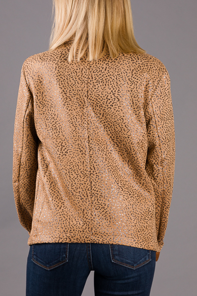 Drape Front Leopard Jacket