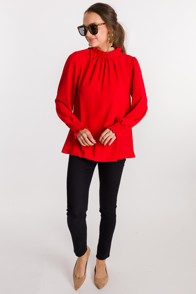 Anna Blouse, Tomato Red